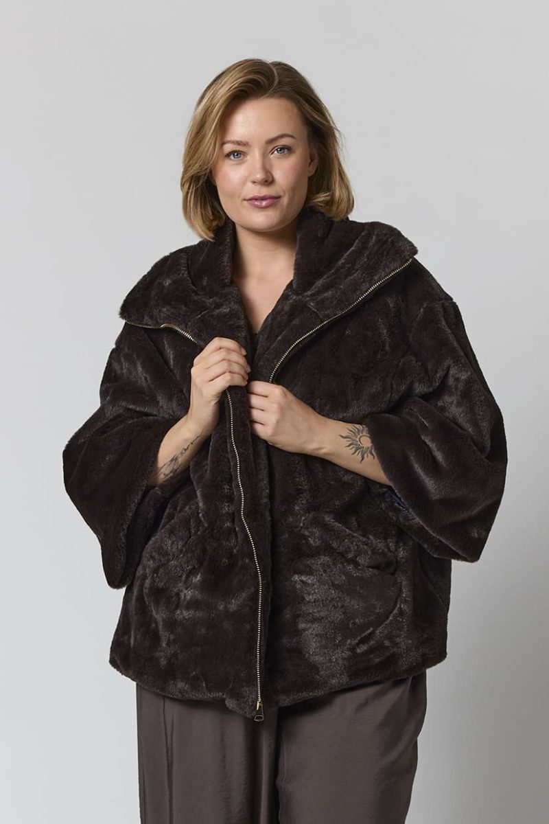 gELONA Jacka i fuskpäls, Brown