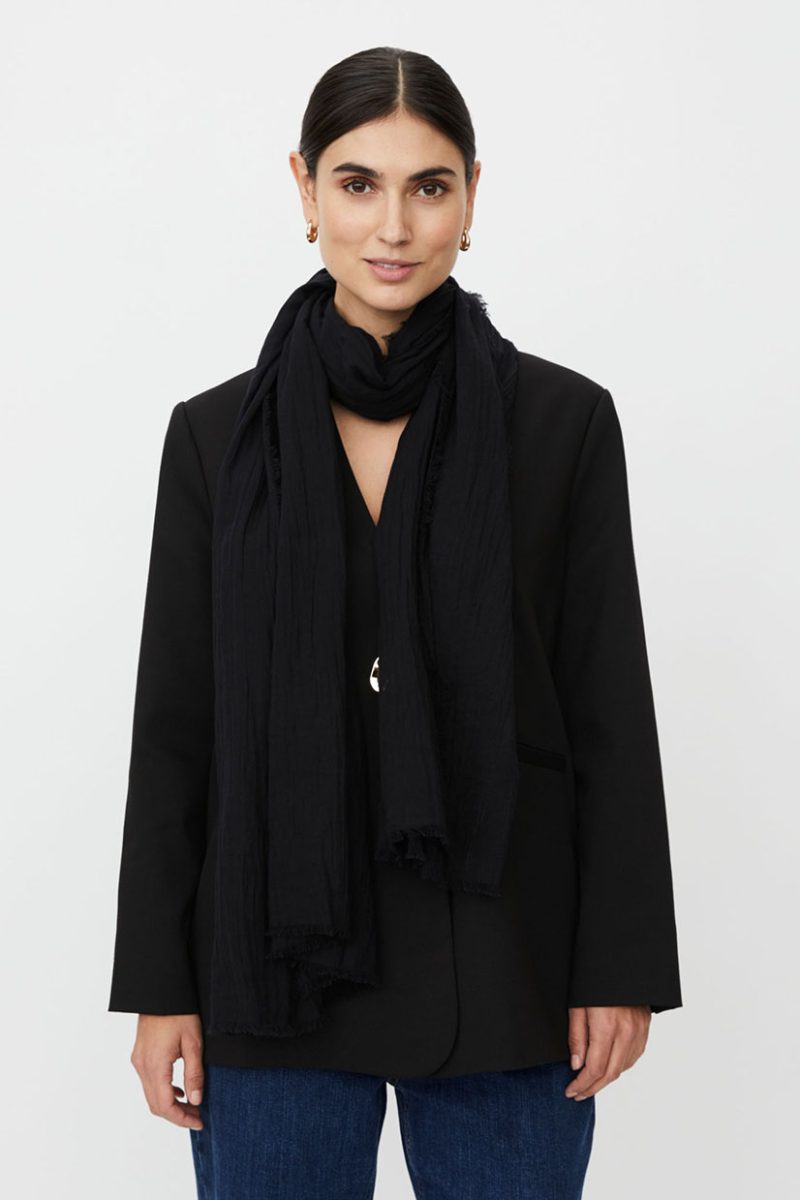 MaAVA Sjal i bomull, Black