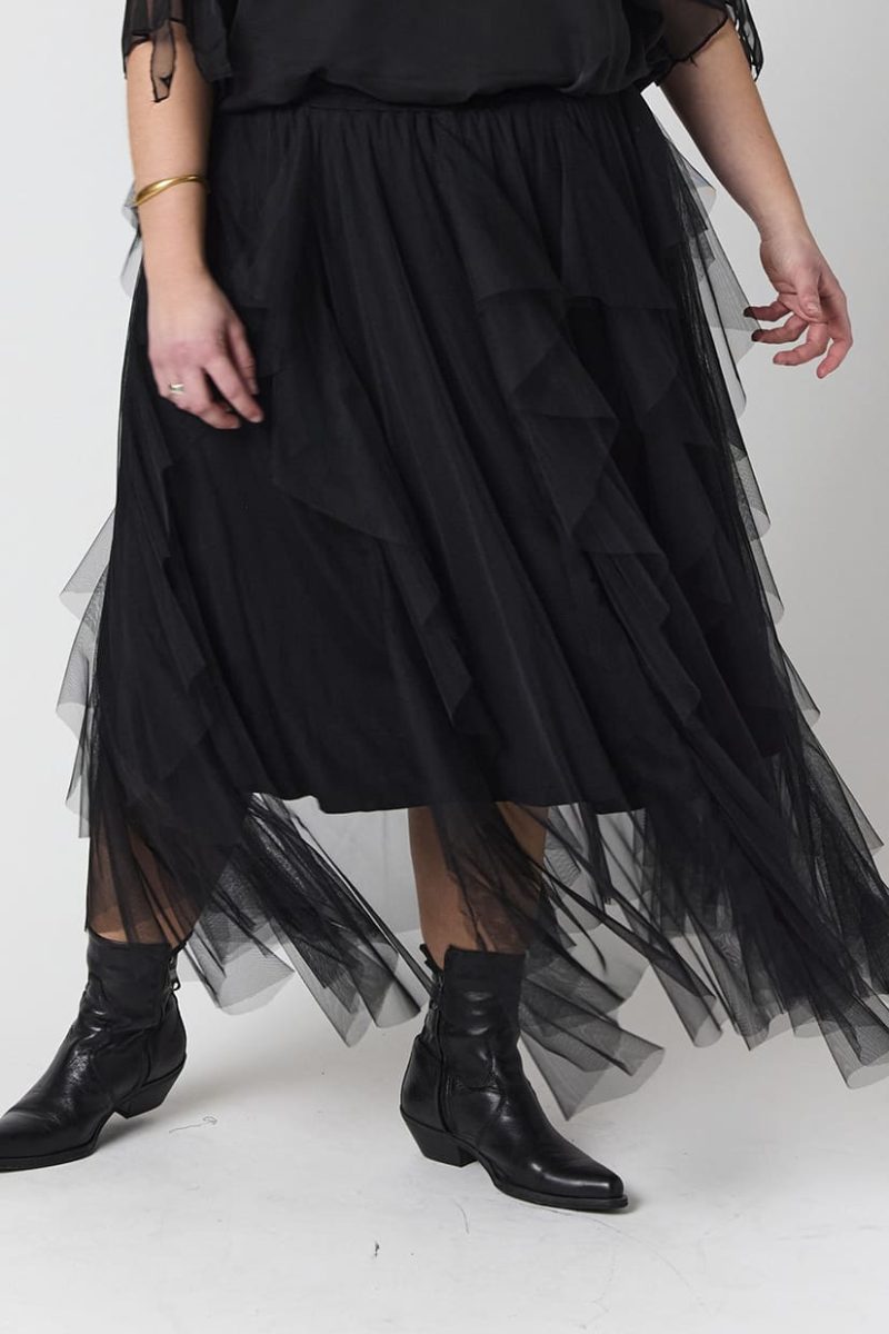 sJULIE Tyllkjol i viskosmix, Black