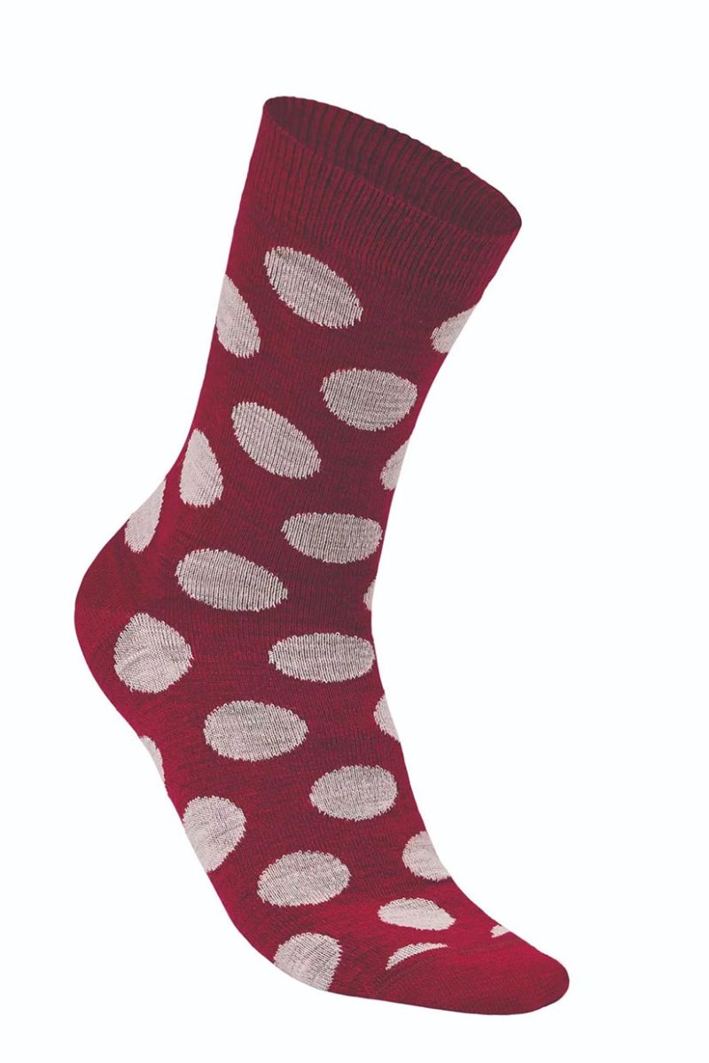 WOOL SOCK DOT Merinoullsstrumpa, Red Bud