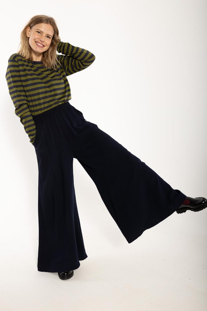 DANERYE Byxor i viskos/ull, Dark Navy